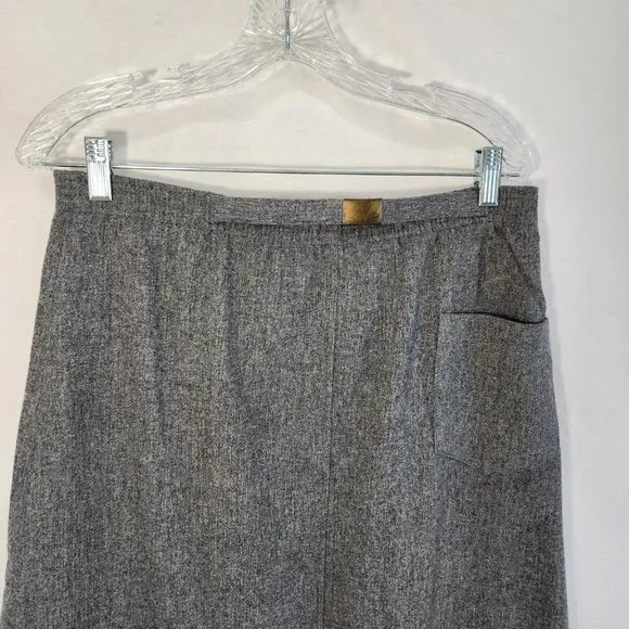 Vintage SUMMIT SPORTWEAR Minimalist Academia Wool Blend Gray Midi Skirt Size 10. - Picture 5 of 16